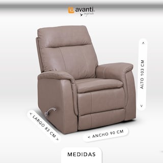 Foto 6 | Sillón Reclinable Cosmobel Harry de Piel con Sistema de Mecedora y Giratorio Taupe