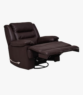 Foto 1 | Sillón Reclinable Con Mecedora Manual Finn De Piel Color Café