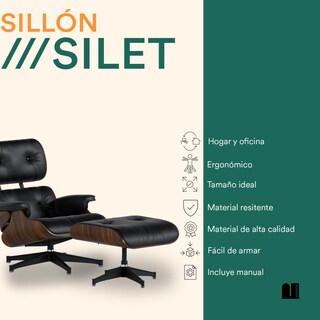 Foto 2 | Sillón con Otomana Mubson Sofá Individual Reclinable Silet Negro