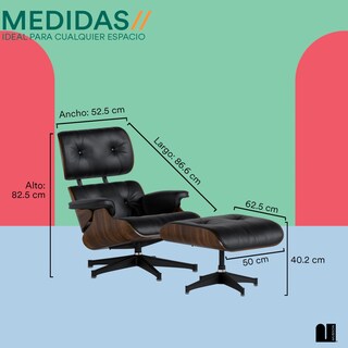 Foto 5 | Sillón con Otomana Mubson Sofá Individual Reclinable Silet Negro