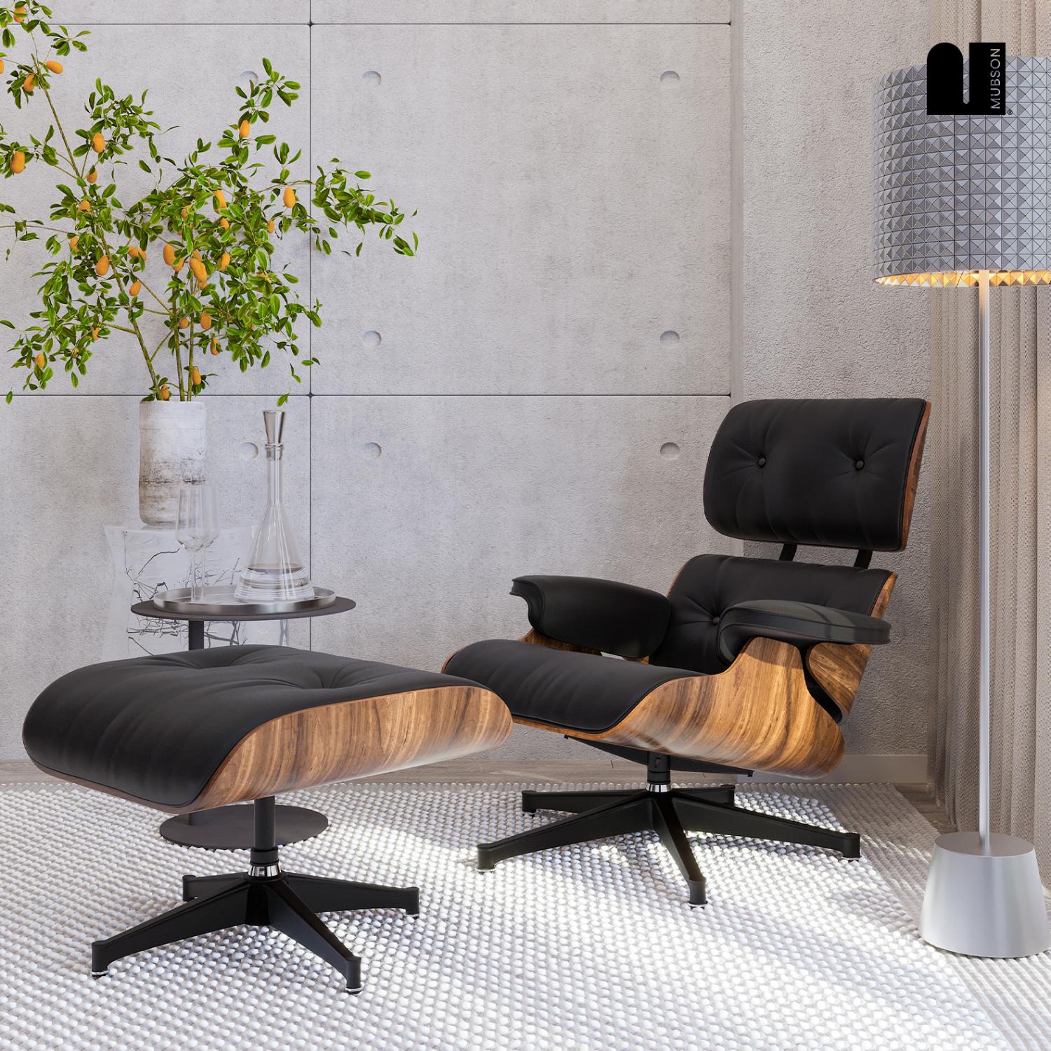 Foto 7 pulgar | Sillón con Otomana Mubson Sofá Individual Reclinable Silet Negro
