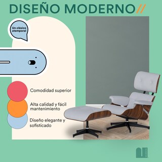 Foto 4 | Sillón con Otomana Mubson Sofá Individual Reclinable Silet Blanco