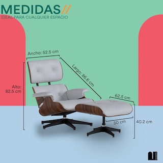 Foto 5 | Sillón con Otomana Mubson Sofá Individual Reclinable Silet Blanco