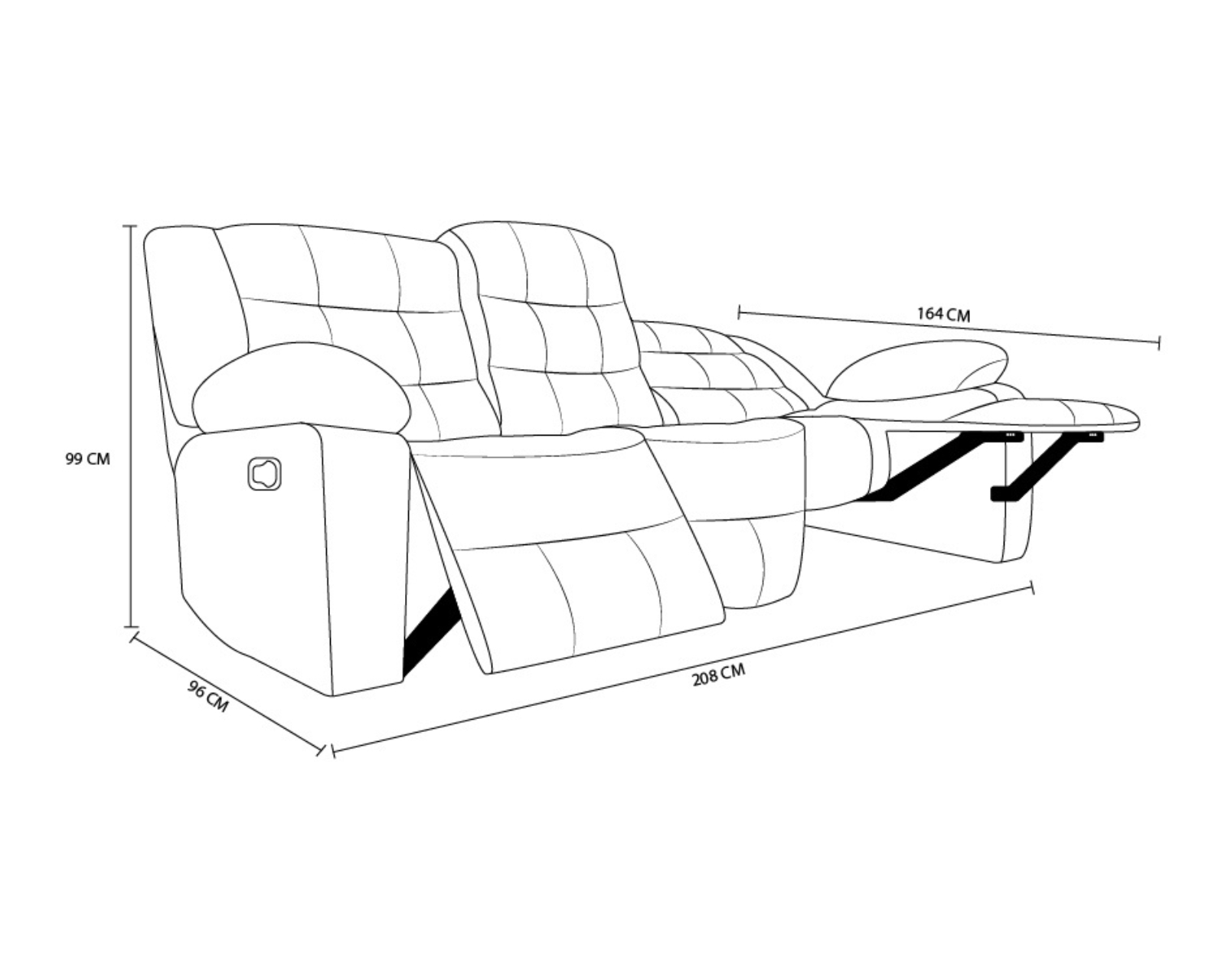 Foto 8 | Sofá Reclinable Easy Living Modelo Bryce Con Portavasos Plegable, Color Negro