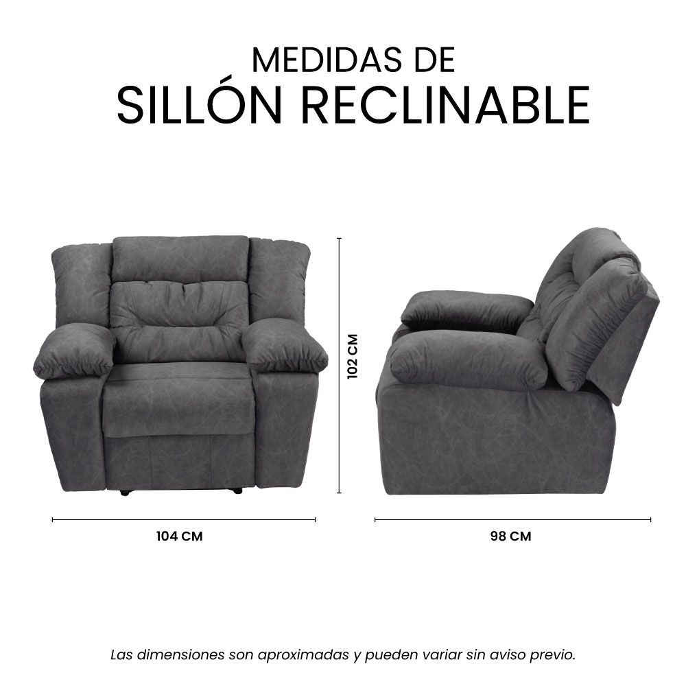 Foto 9 pulgar | Sillón Reclinable Trinity Bumer Color Gris Oscuro
