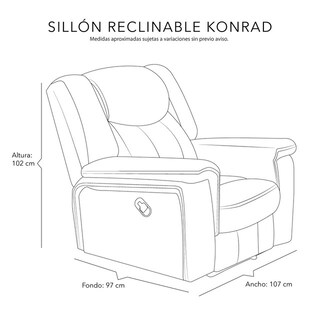 Foto 8 | Konrads Reclinable Reclinable Mecedora Rivoli Navy Azul