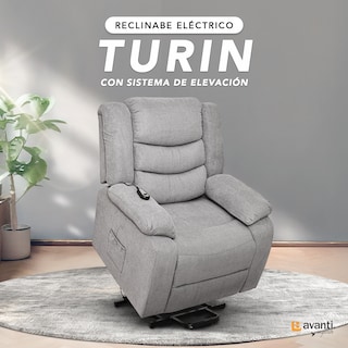 Foto 2 | Sillón Reclinable Eléctrico Turin De Tela Color Gris - Con Elevador
