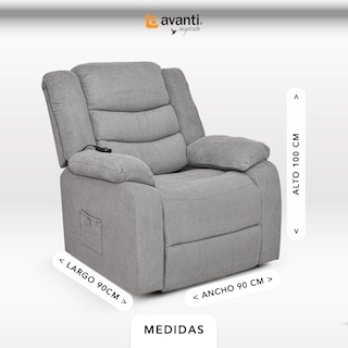 Foto 4 | Sillón Reclinable Eléctrico Turin De Tela Color Gris - Con Elevador