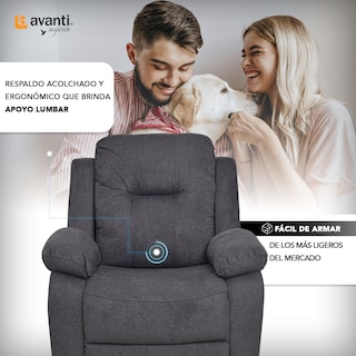 Foto 3 | Sillón Reclinable Eléctrico Cloe De Tela Color Gris