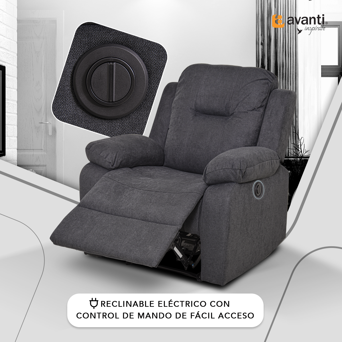 Foto 5 pulgar | Sillón Reclinable Eléctrico Cloe De Tela Color Gris