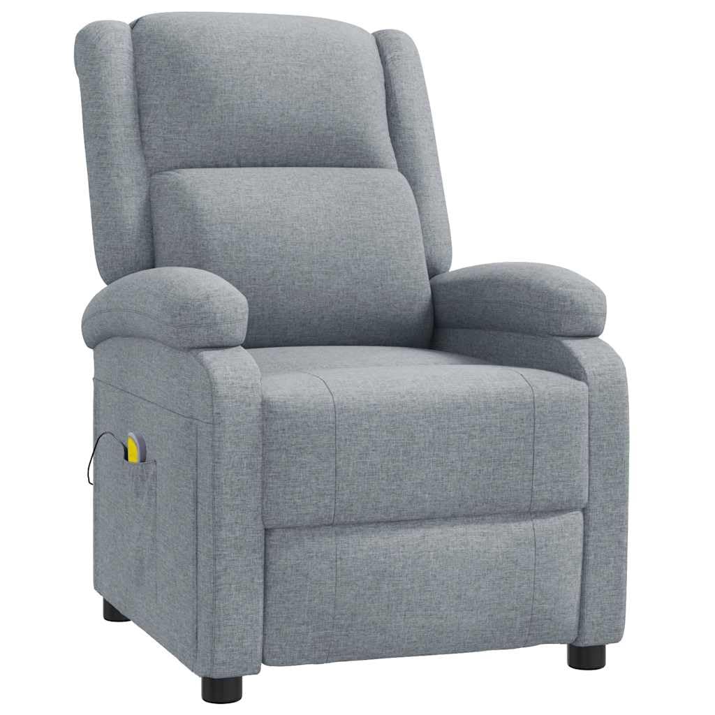 Foto 2 pulgar | Sillón Reclinable De Masaje Vidaxl De Tela Gris Claro Con Masaje Vibratorio - Venta Internacional.