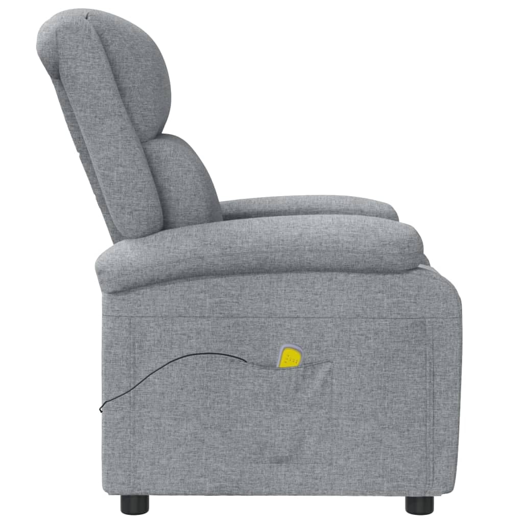 Foto 6 pulgar | Sillón Reclinable De Masaje Vidaxl De Tela Gris Claro Con Masaje Vibratorio - Venta Internacional.