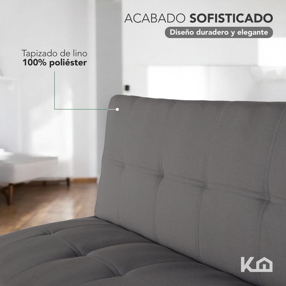 Foto 5 pulgar | Sofá Cama Mia Individual Plegable Y Reclinable Tapizado Lino