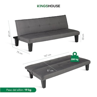 Foto 5 | Sofá Cama Mia Individual Plegable Y Reclinable Tapizado Lino