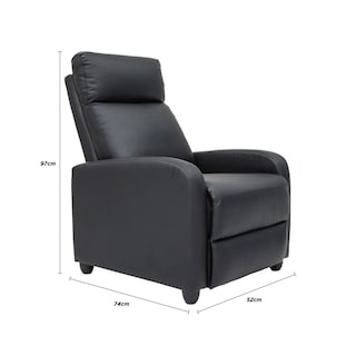 Foto 5 | Sillon Reposet Reclinable Pushback Con Masaje Torino Negro Vinipiel