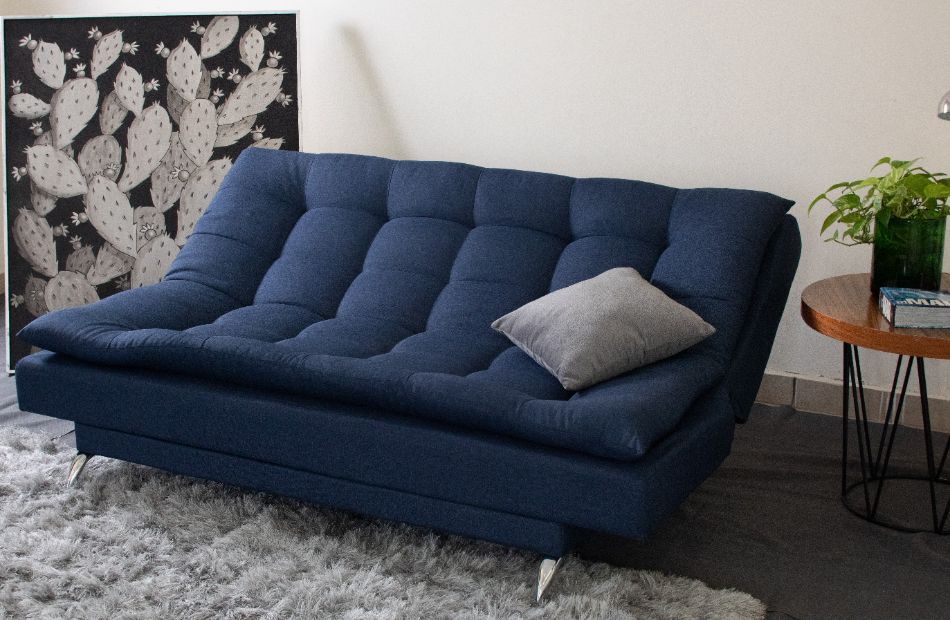 Foto 3 pulgar | Sofá Cama M & E Muebles Carmen Azul Denim De 3 Posiciones
