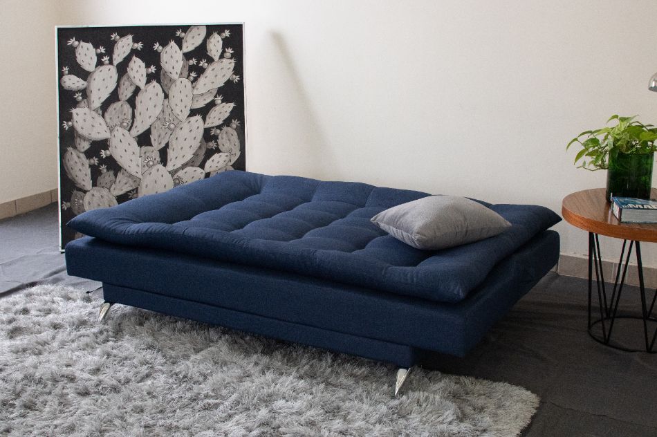 Foto 4 pulgar | Sofá Cama M & E Muebles Carmen Azul Denim De 3 Posiciones
