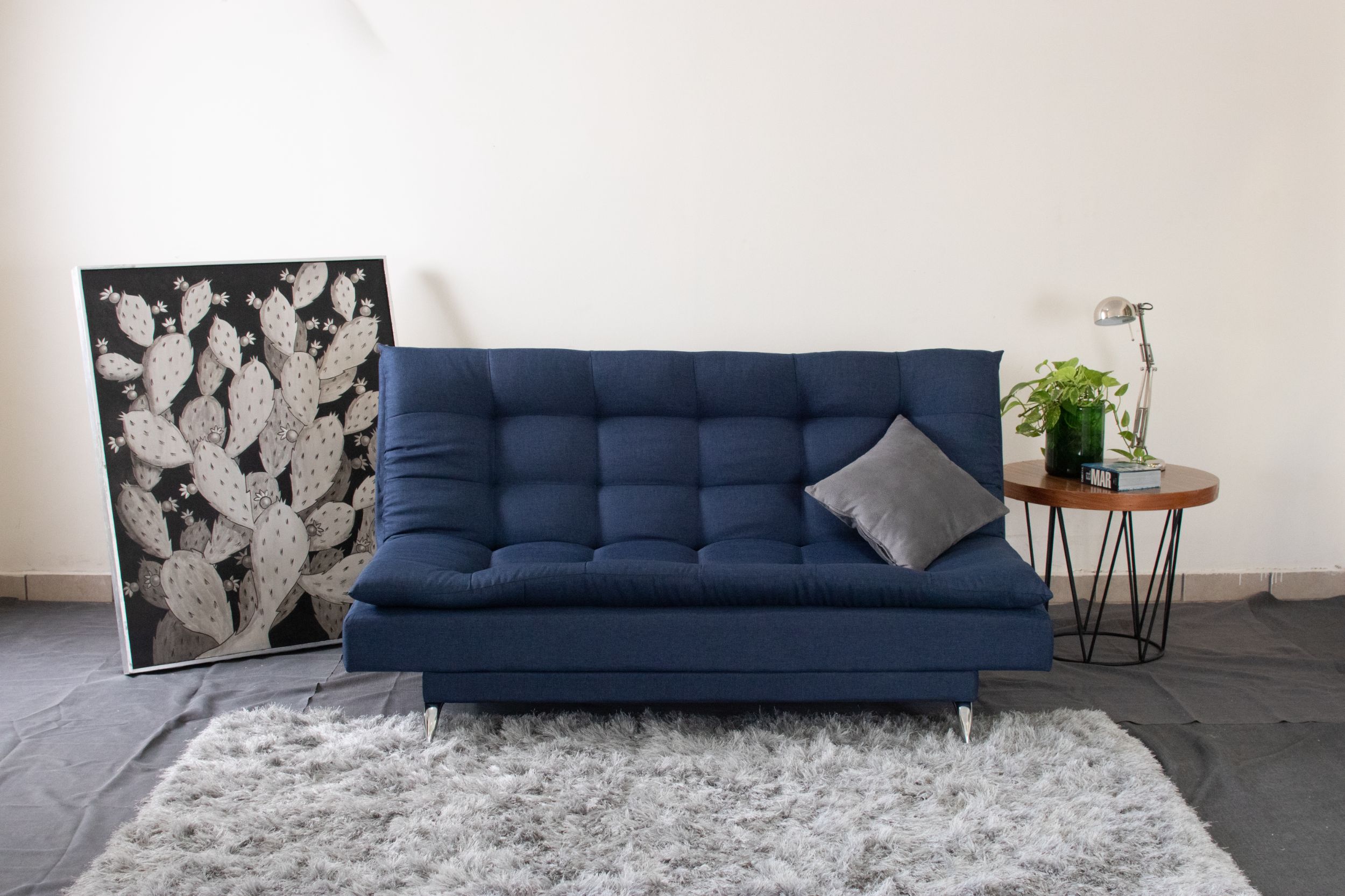 Foto 5 pulgar | Sofá Cama M & E Muebles Carmen Azul Denim De 3 Posiciones