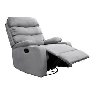 Foto 2 | Sillón Reclinable Giratorio Tela Manual Moderno Mecedora Gris