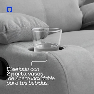 Foto 5 | Sillón Reclinable Giratorio Tela Manual Moderno Mecedora Gris