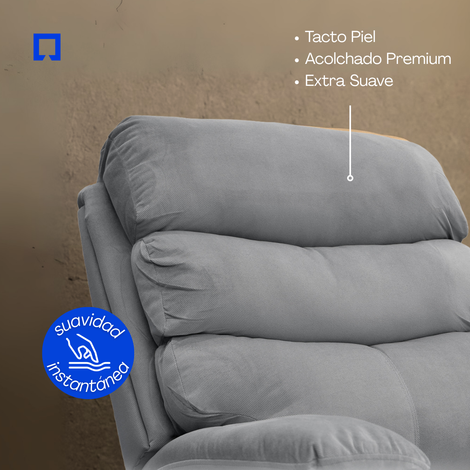 Foto 7 pulgar | Sillón Reclinable Giratorio Tela Manual Moderno Mecedora Gris