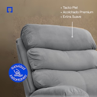 Foto 6 | Sillón Reclinable Giratorio Tela Manual Moderno Mecedora Gris