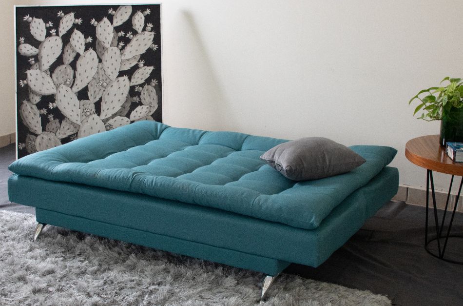 Foto 4 pulgar | Sofá Cama M & E Muebles Carmen Aqua De 3 Posiciones