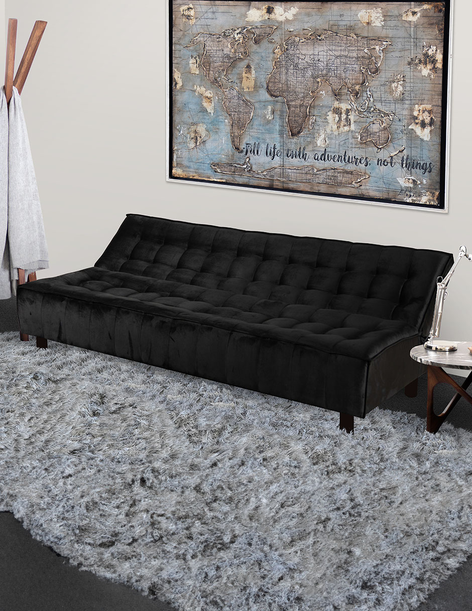 Foto 5 pulgar | Sofá Cama M & E Muebles Milio Negro De 3 Posiciones Individual