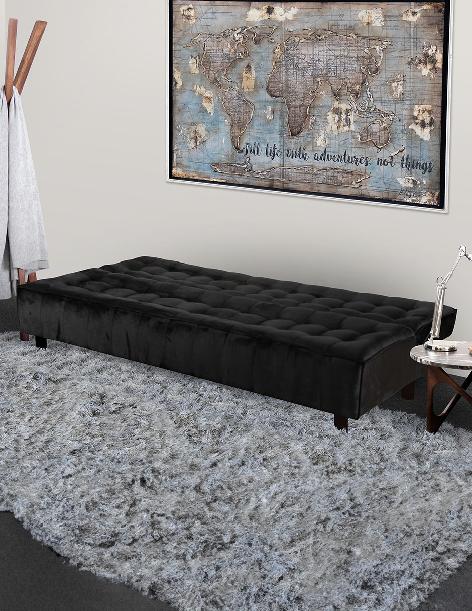 Foto 6 pulgar | Sofá Cama M & E Muebles Milio Negro De 3 Posiciones Individual