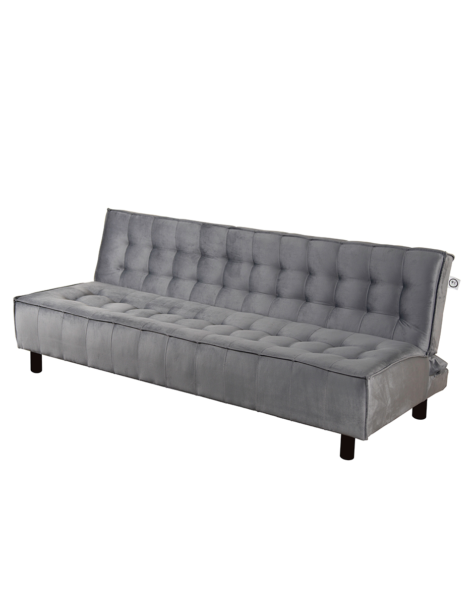 Foto 2 pulgar | Sofá Cama M & E Muebles Milio Gris Claro Denim De 3 Posiciones Individual