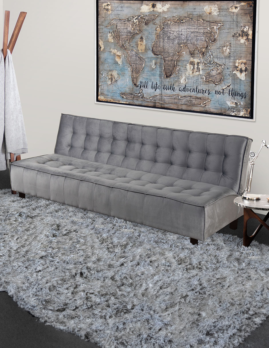 Foto 4 pulgar | Sofá Cama M & E Muebles Milio Gris Claro Denim De 3 Posiciones Individual