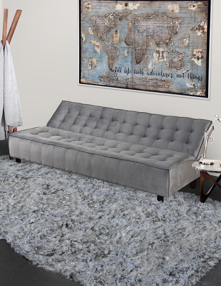 Foto 5 pulgar | Sofá Cama M & E Muebles Milio Gris Claro Denim De 3 Posiciones Individual
