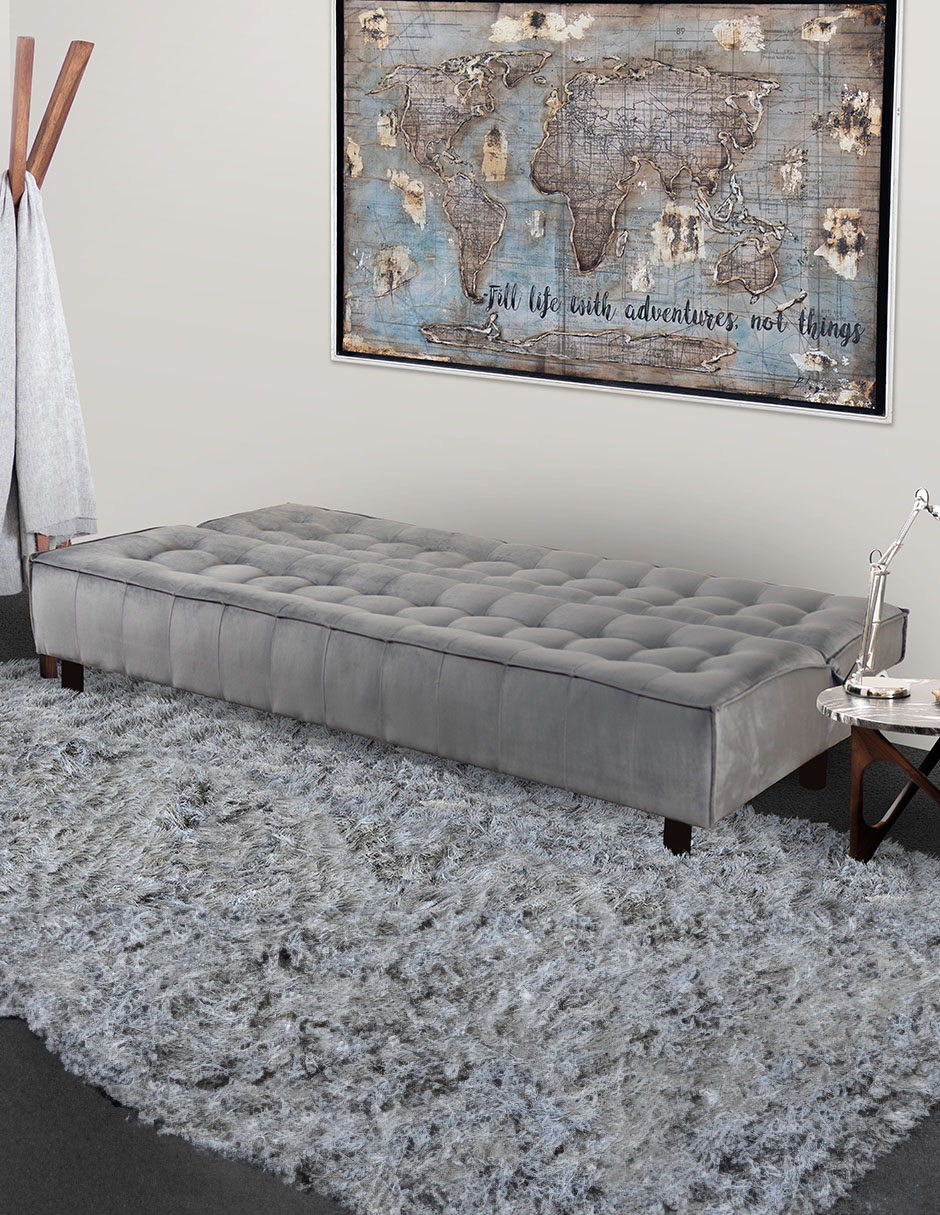 Foto 6 pulgar | Sofá Cama M & E Muebles Milio Gris Claro Denim De 3 Posiciones Individual