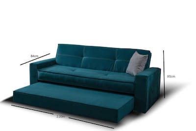 Foto 6 | Sofá Cama M & E Muebles Confort Azul Jade De 3 Posiciones Incluye Cama