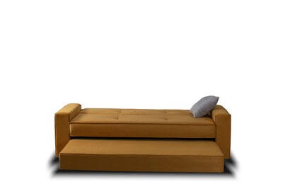 Foto 2 | Sofá Cama M & E Muebles Confort Mostaza De 3 Posiciones Incluye Cama