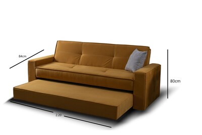 Foto 6 | Sofá Cama M & E Muebles Confort Mostaza De 3 Posiciones Incluye Cama