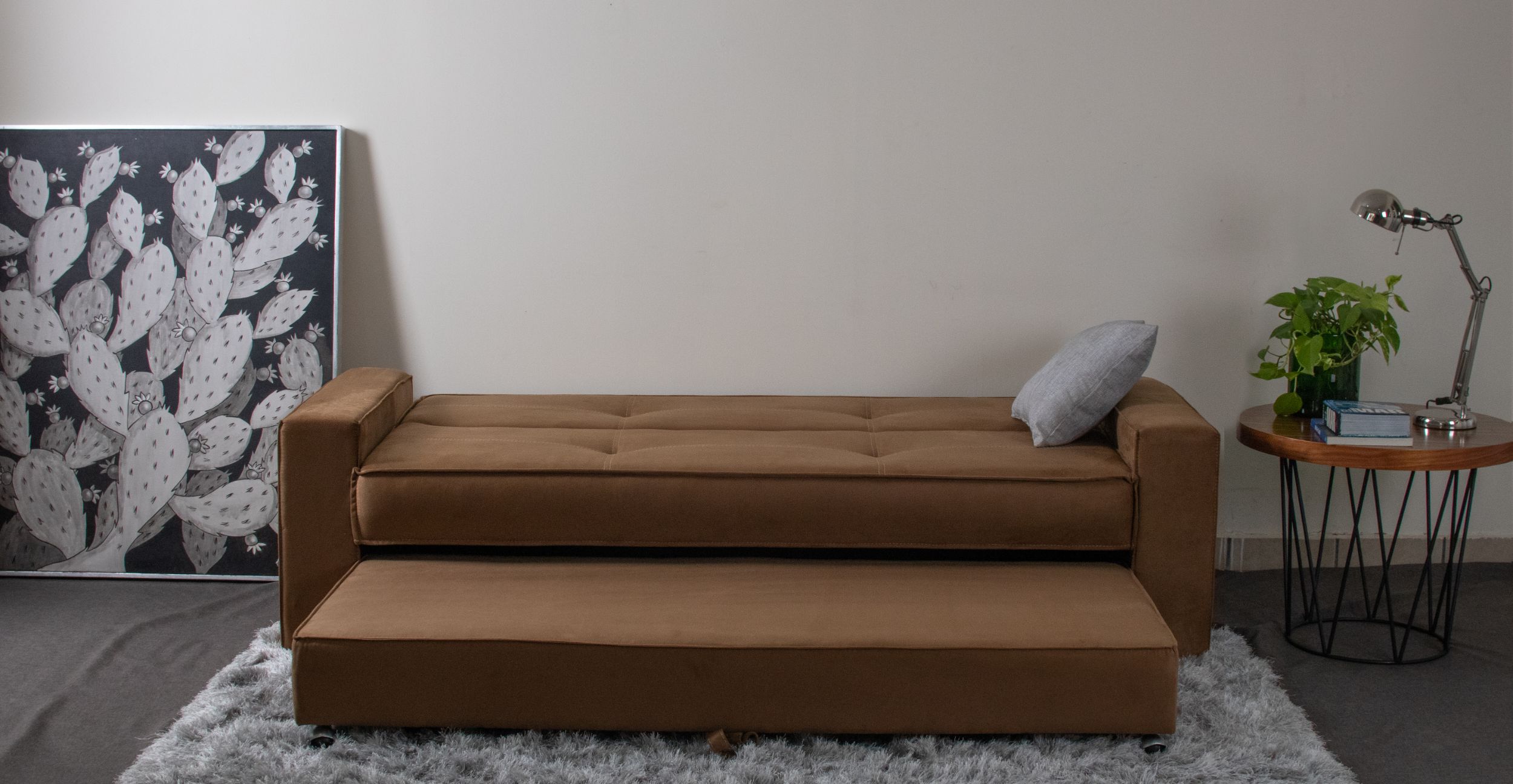 Foto 3 pulgar | Sofá Cama M & E Muebles Confort Café De 3 Posiciones  Incluye Cama