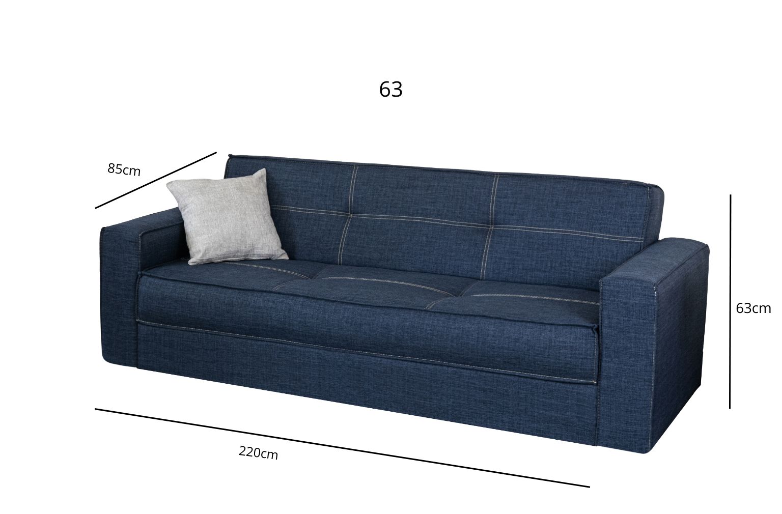 Foto 7 pulgar | Sofá Cama M & E Muebles Enzo Azul De 3 Posiciones