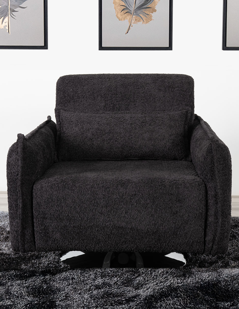 Foto 6 pulgar | Sillón M & E Muebles Antom Negro Giratorio