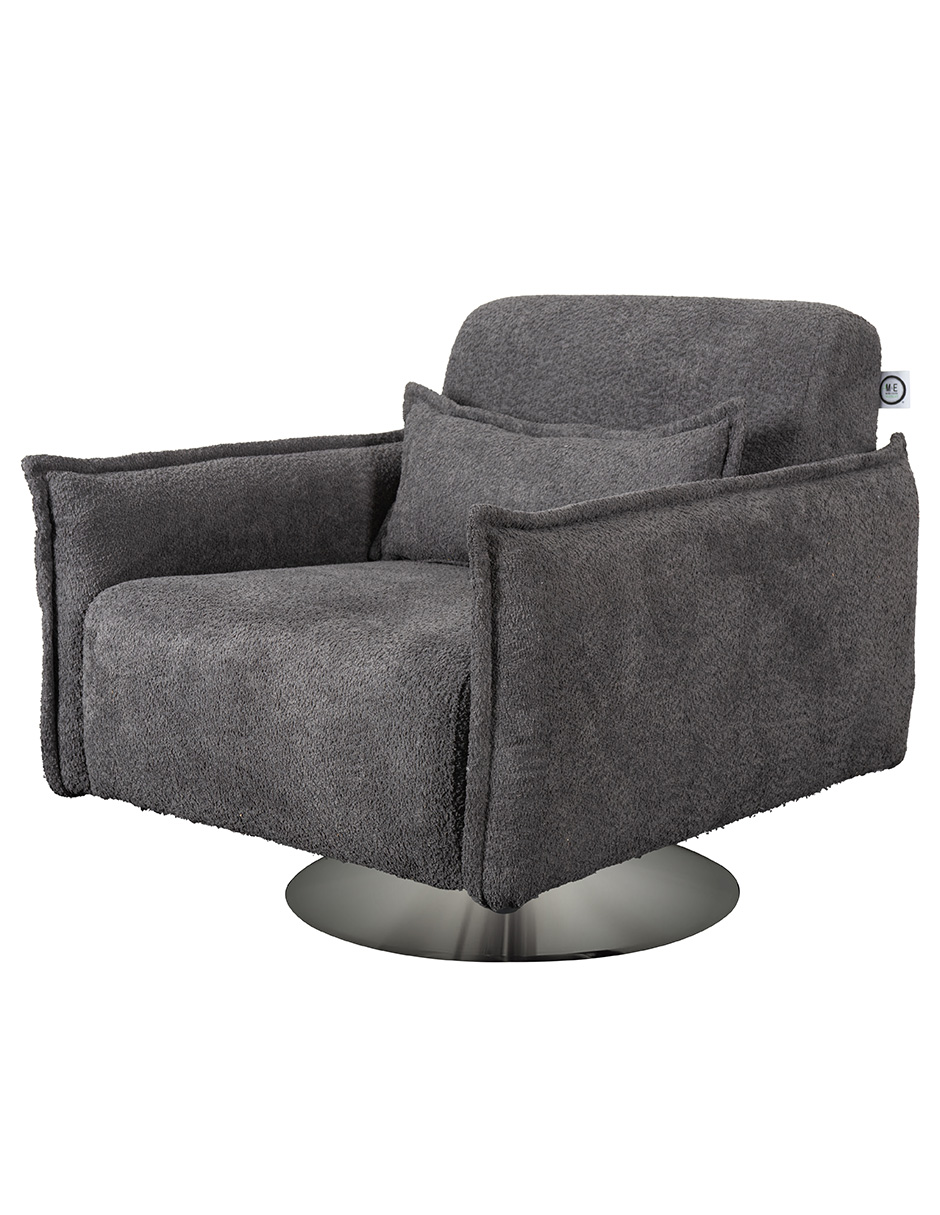 Foto 3 pulgar | Sillón M & E Muebles Antom Gris Oxford Giratorio