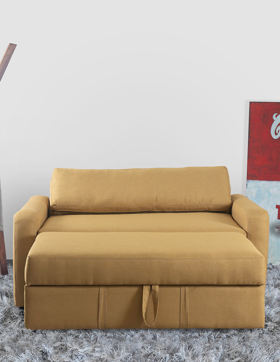 Foto 5 | Sofá Cama M & E Muebles Franco Love Mostaza 3 Posiciones Matrimonial