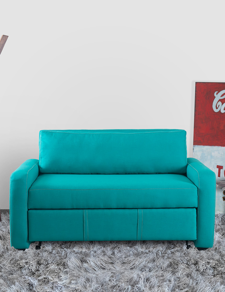 Foto 4 pulgar | Sofá Cama M & E Muebles Franco Love Aqua 3 Posiciones Matrimonial
