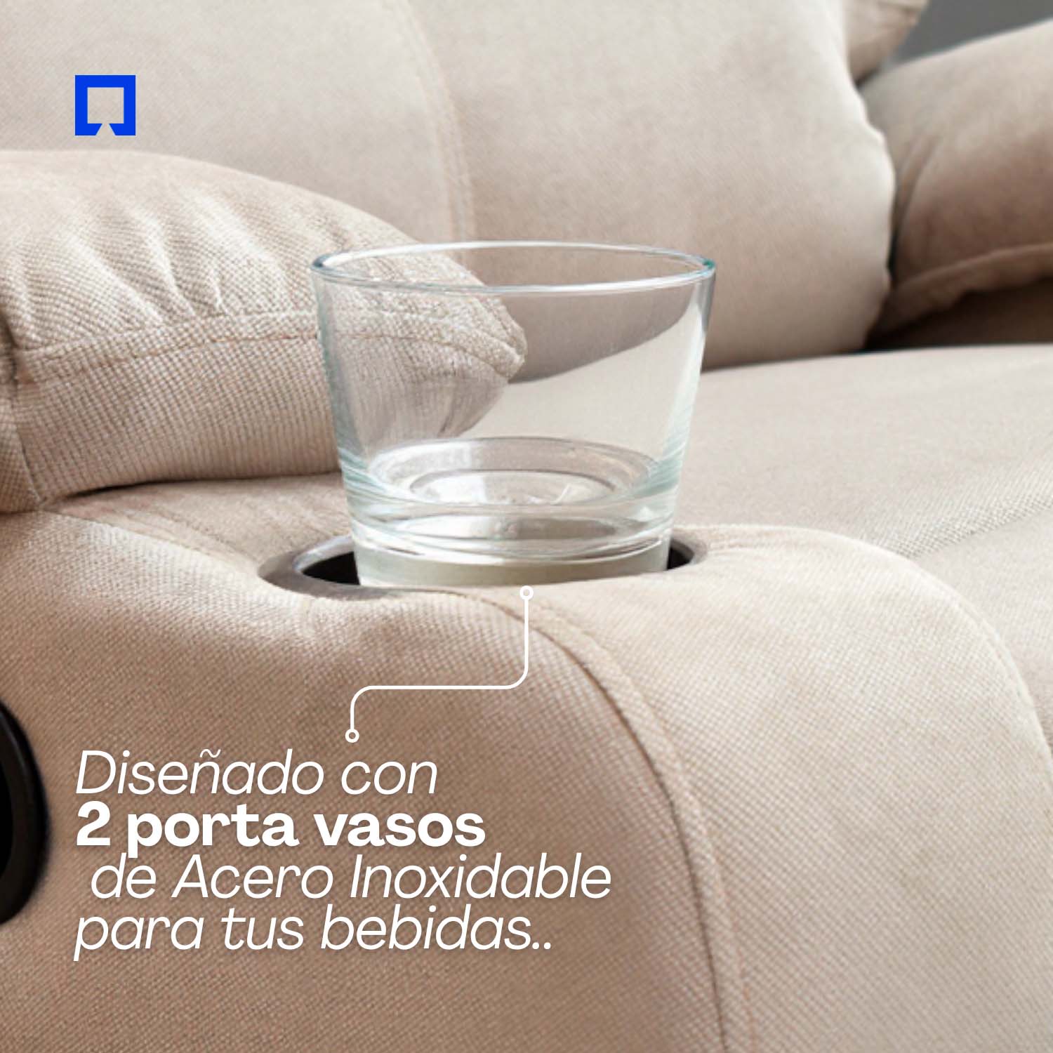 Foto 5 | Sillón Reclinable Giratorio Tela Manual Moderno Mecedora Beige