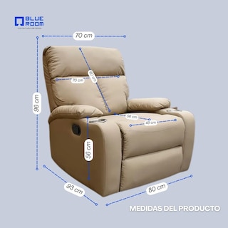 Foto 7 | Reclinable Giratorio Tactopiel Manual Moderno Mecedora