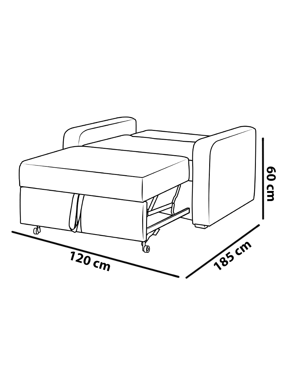 Foto 7 pulgar | Sofa Cama M & E Muebles Franco Sillon Aqua Individual 3 Posiciones