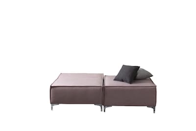 Foto 2 | Sofa Cama M &e Muebles Fernanda Rosa Individual Con Taburete 3 Posiciones