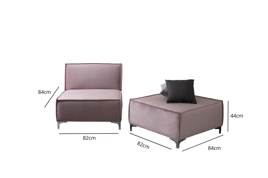 Foto 7 pulgar | Sofa Cama M &e Muebles Fernanda Rosa Individual Con Taburete 3 Posiciones