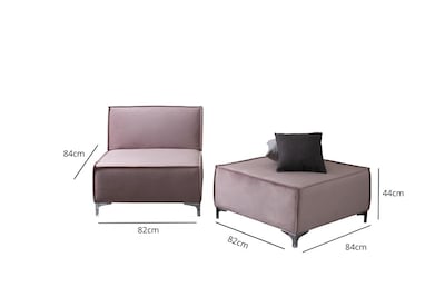 Foto 6 | Sofa Cama M &e Muebles Fernanda Rosa Individual Con Taburete 3 Posiciones