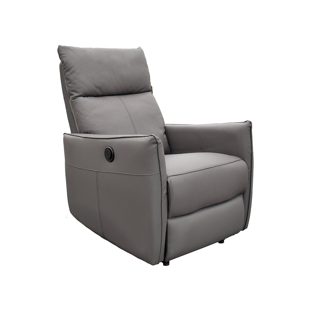 Foto 2 | Sillón Reclinable Eléctrico Piel Grisa Mecedora