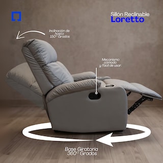 Foto 4 | Reclinable Giratorio Tactopiel Manual Moderno Mecedora